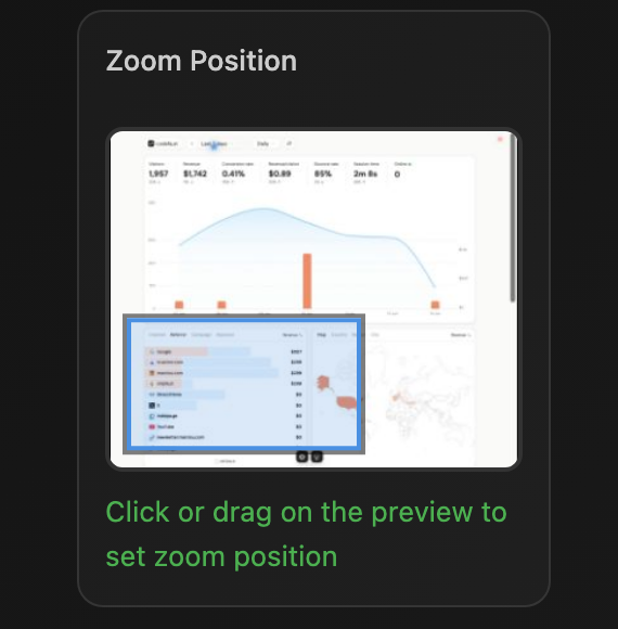 Draggable Zoom Position