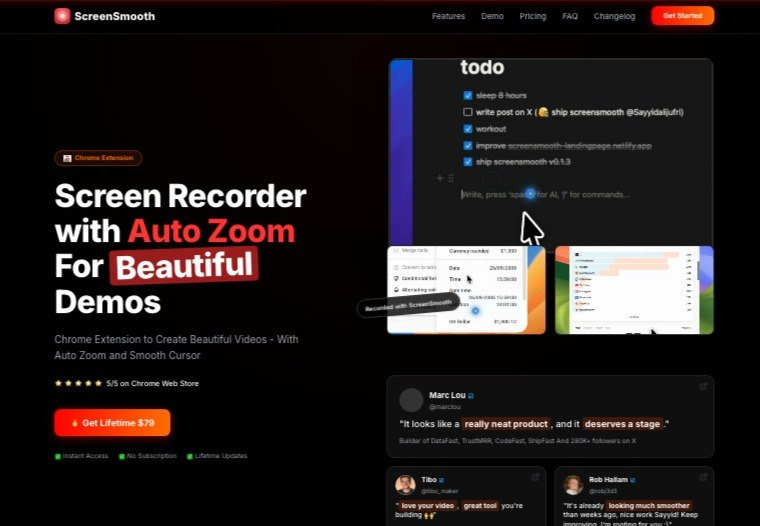 ScreenSmooth landing page
